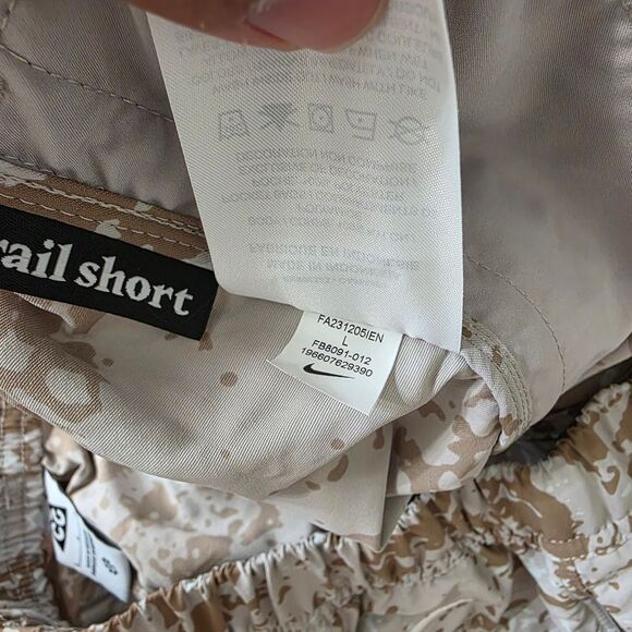 Nike ACG Printed Trail Shorts Size Large Men Light Iron Ore White FB8091-012 New - Picture 16 of 16